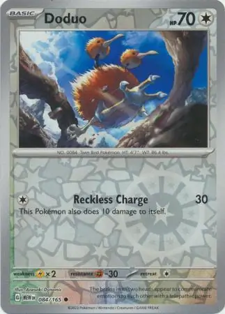 Doduo Reverse Holo Pokemon card from Pokemon Card 151