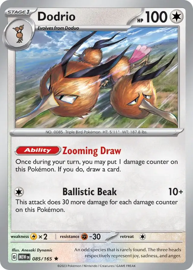 Dodrio Pokemon card from Pokemon Card 151