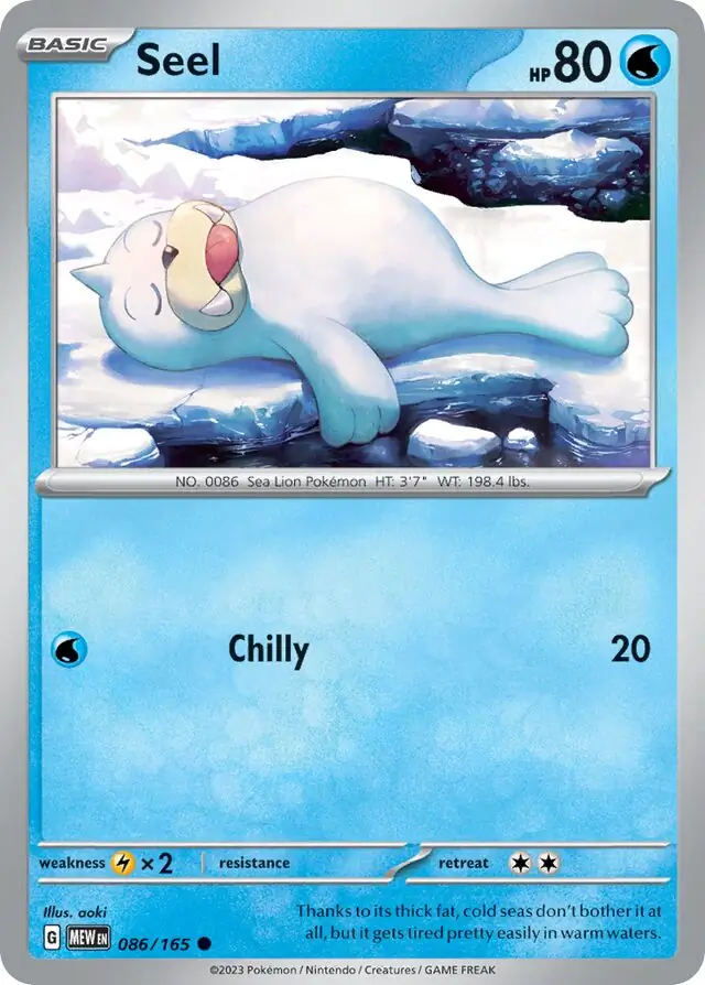Seel Pokemon card from Pokemon Card 151