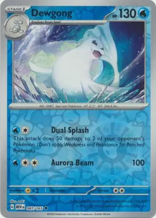 Dewgong Reverse Holo Pokemon card from Pokemon Card 151