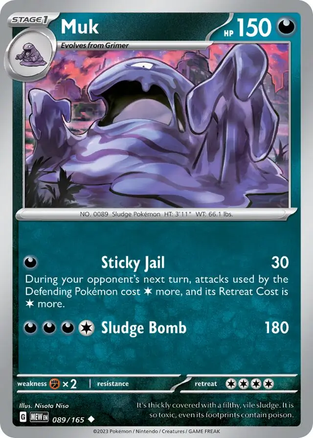 Muk Pokemon card from Pokemon Card 151