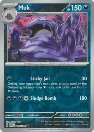 Muk Reverse Holo Pokemon card from Pokemon Card 151