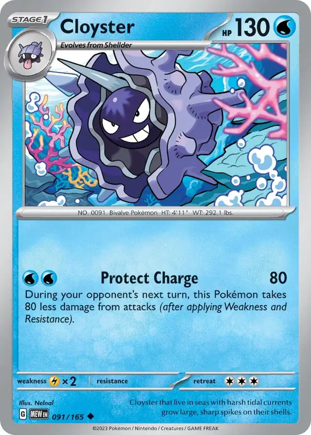 Cloyster Pokemon card from Pokemon Card 151