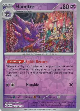 Haunter Reverse Holo Pokemon card from Pokemon Card 151