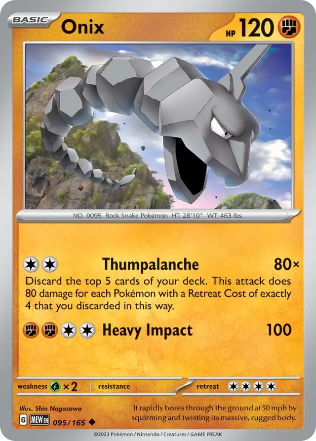 Onix Pokemon card from Pokemon Card 151