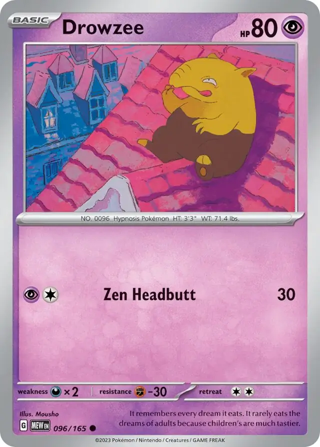 Drowzee Pokemon card from Pokemon Card 151