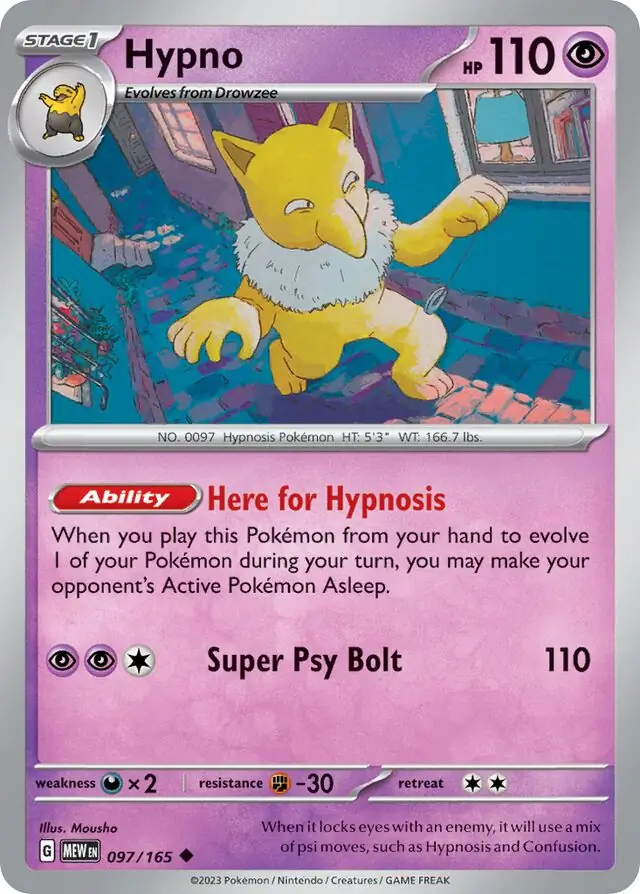 Hypno Pokemon card from Pokemon Card 151