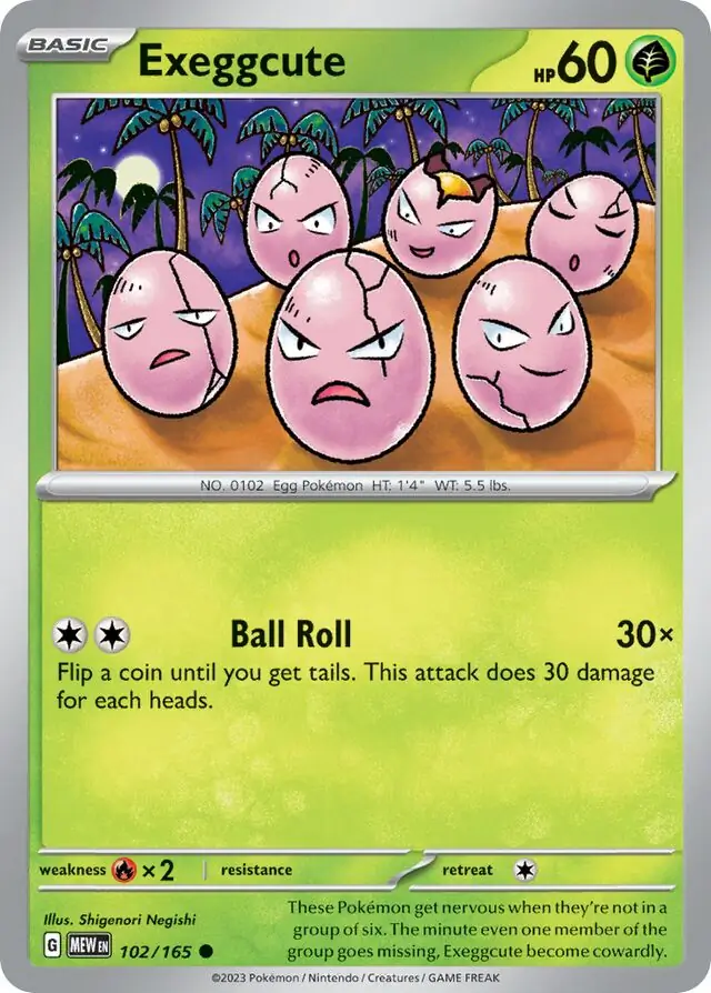 Exeggcute Pokemon card from Pokemon Card 151