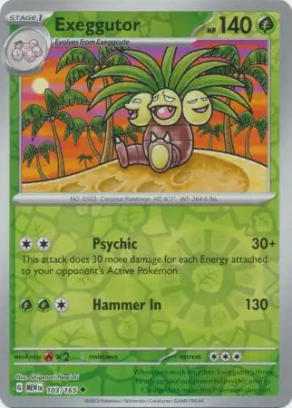 Exeggutor Reverse Holo Pokemon card from Pokemon Card 151