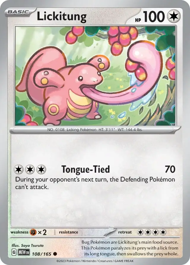 Lickitung Pokemon card from Pokemon Card 151