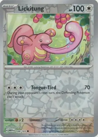 Lickitung Reverse Holo Pokemon card from Pokemon Card 151