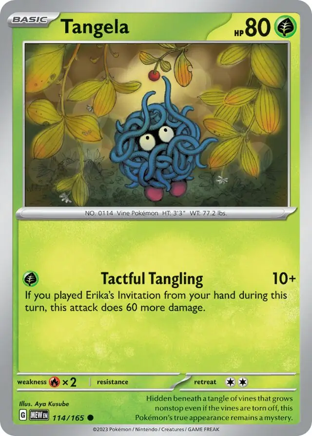 Tangela Pokemon card from Pokemon Card 151