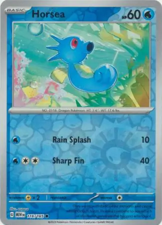 Horsea Reverse Holo Pokemon card from Pokemon Card 151