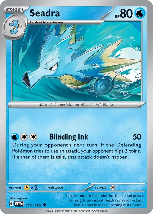 Seadra Pokemon card from Pokemon Card 151
