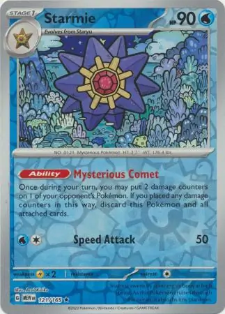 Starmie Reverse Holo Pokemon card from Pokemon Card 151