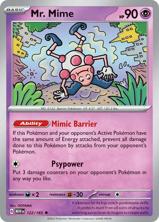 Mr. Mime Pokemon card from Pokemon Card 151
