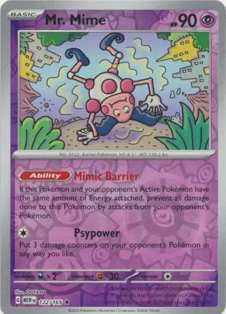 Mr. Mime Reverse Holo Pokemon card from Pokemon Card 151