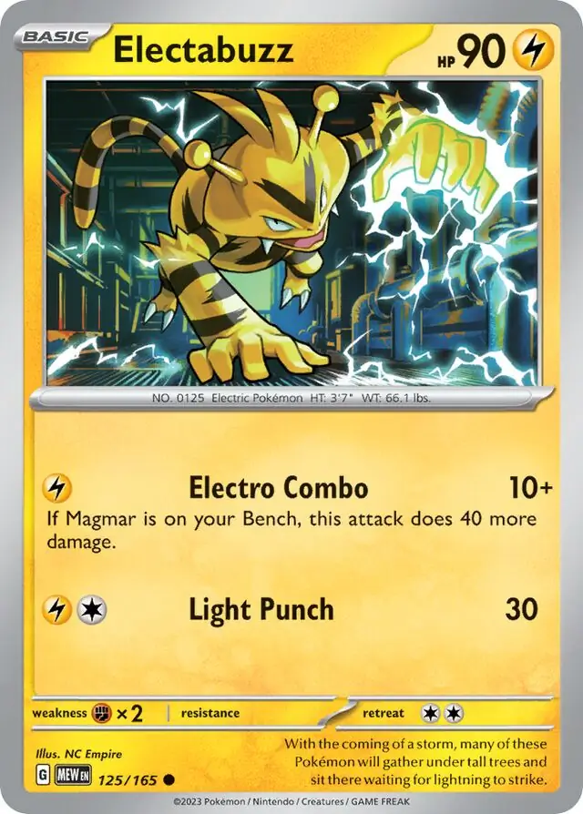 Electabuzz Pokemon card from Pokemon Card 151