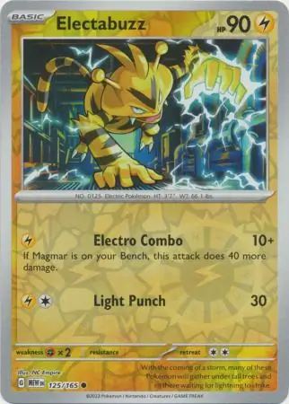 Electabuzz Reverse Holo Pokemon card from Pokemon Card 151