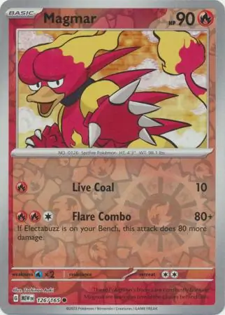 Magmar Reverse Holo Pokemon card from Pokemon Card 151