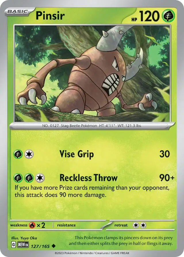 Pinsir Pokemon card from Pokemon Card 151
