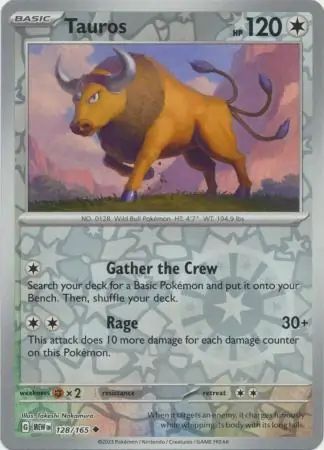 Tauros Reverse Holo Pokemon card from Pokemon Card 151