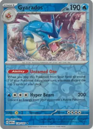 Gyarados Reverse Holo Pokemon card from Pokemon Card 151