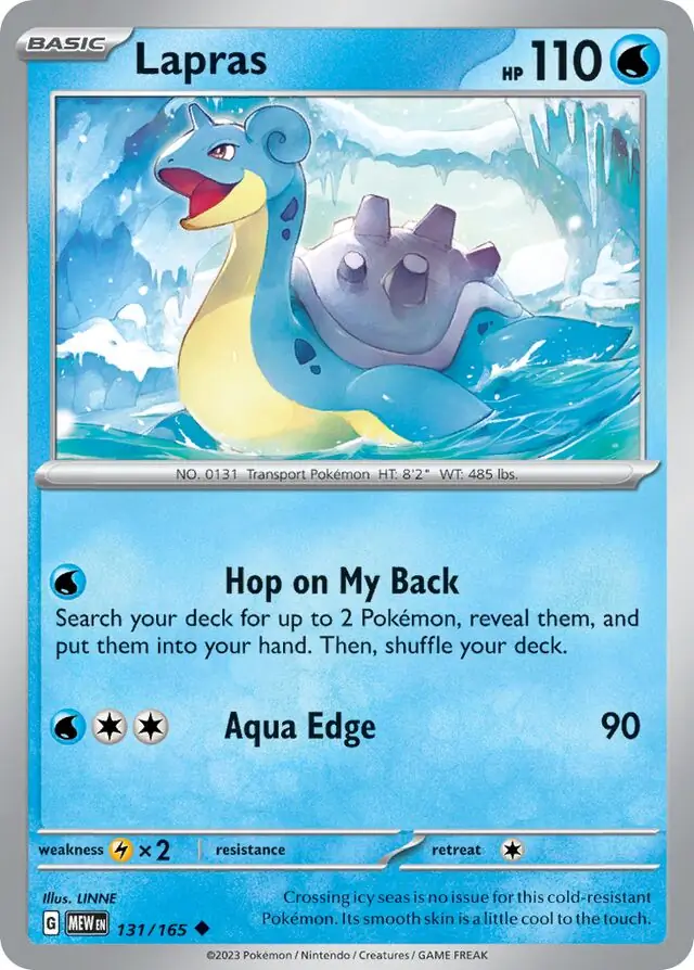 Lapras Pokemon card from Pokemon Card 151