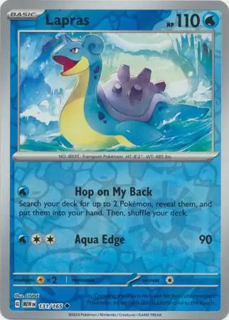 Lapras Reverse Holo Pokemon card from Pokemon Card 151