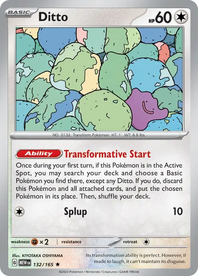 Ditto Pokemon card from Pokemon Card 151