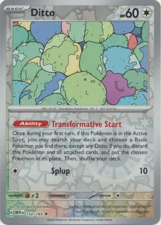 Ditto Reverse Holo Pokemon card from Pokemon Card 151