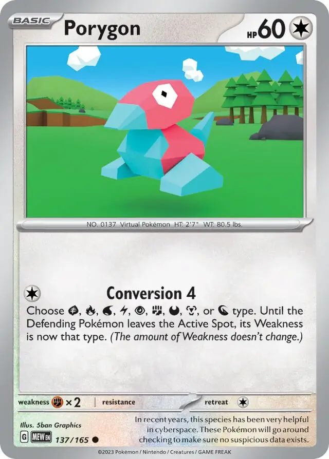 Porygon Pokemon card from Pokemon Card 151