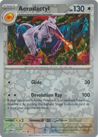 Aerodactyl Reverse Holo Pokemon card from Pokemon Card 151