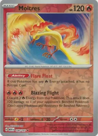 Moltres Reverse Holo Pokemon card from Pokemon Card 151