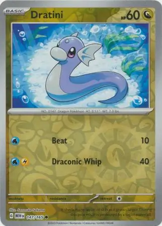 Dratini Reverse Holo Pokemon card from Pokemon Card 151
