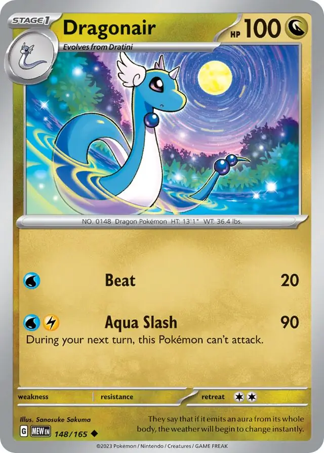Dragonair Pokemon card from Pokemon Card 151