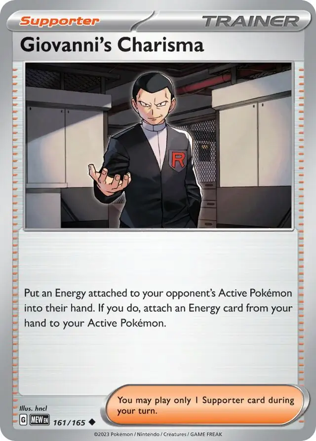 Giovanni's Charisma Pokemon card from Pokemon Card 151