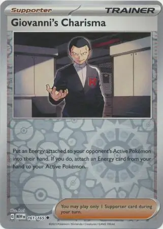Giovanni's Charisma Reverse Holo Pokemon card from Pokemon Card 151