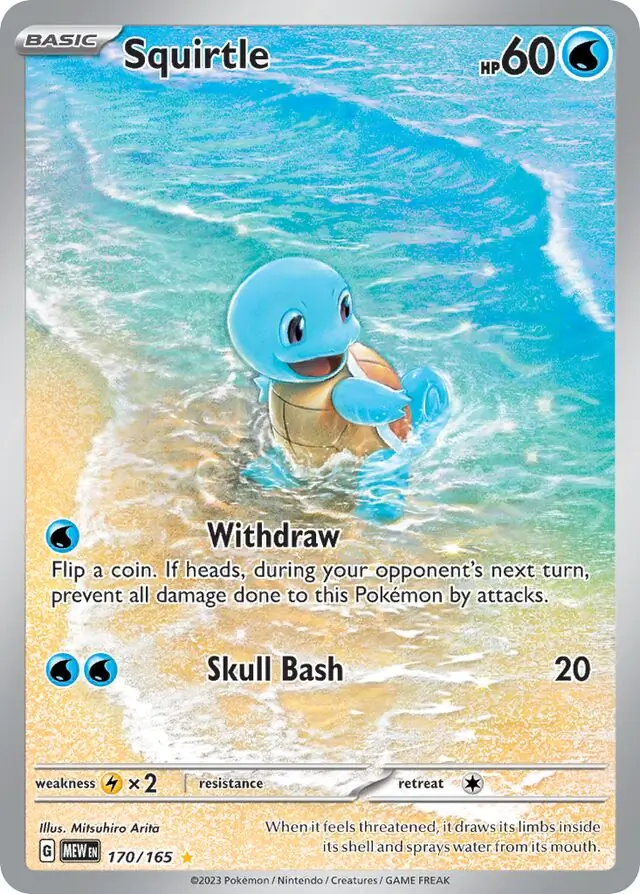 Squirtle Pokemon card from Pokemon Card 151