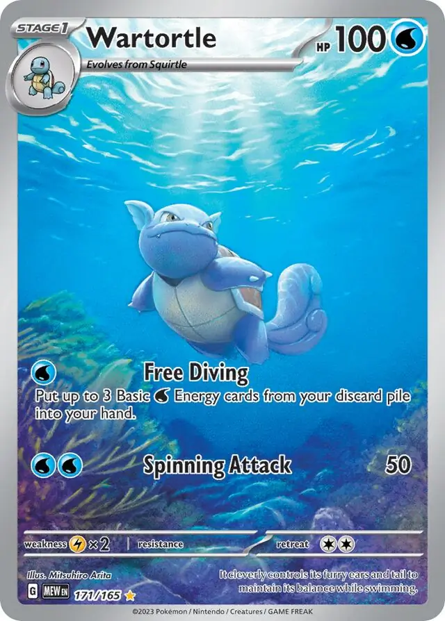 Wartortle Pokemon card from Pokemon Card 151