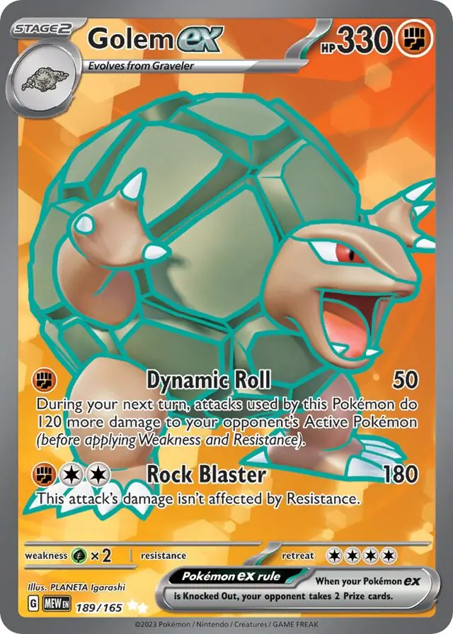 Golem ex Pokemon card from Pokemon Card 151