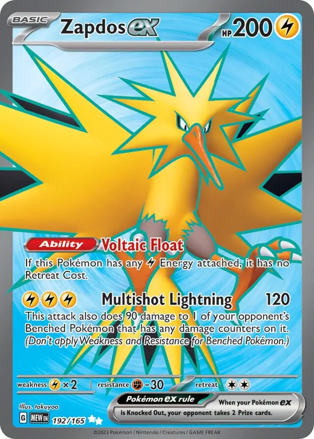 Zapdos ex Pokemon card from Pokemon Card 151