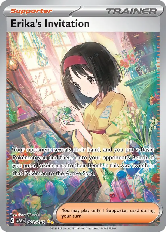 Erika's Invitation Pokemon card from Pokemon Card 151
