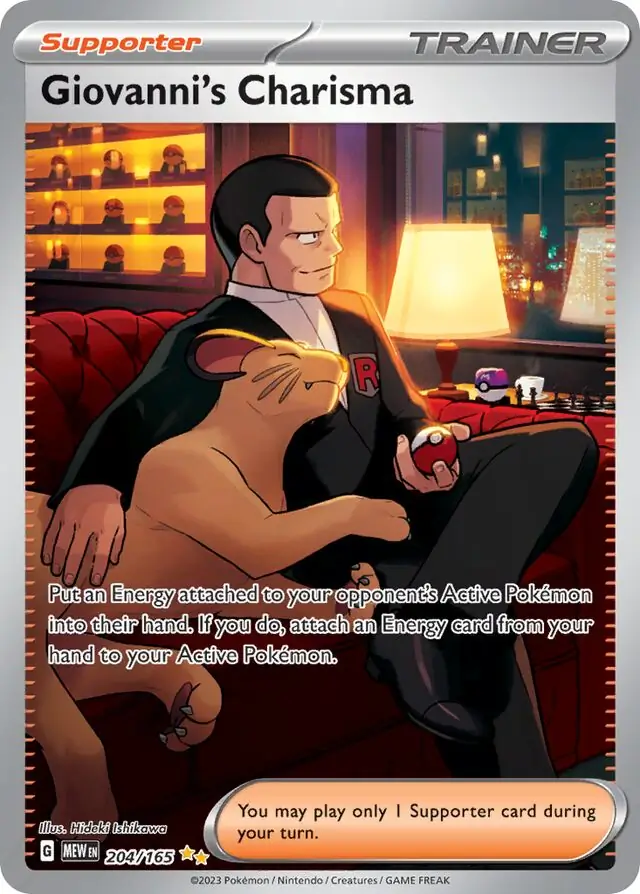 Giovanni's Charisma Pokemon card from Pokemon Card 151