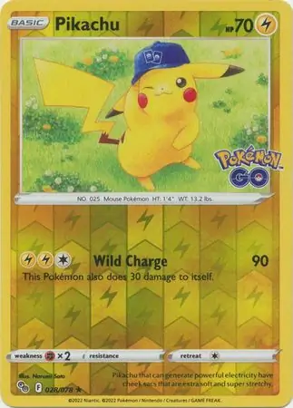 Pikachu Reverse Holo Pokemon card from Pokemon GO