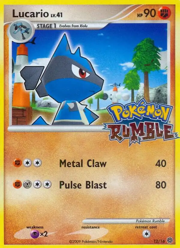Lucario Pokemon card from Pokemon Rumble