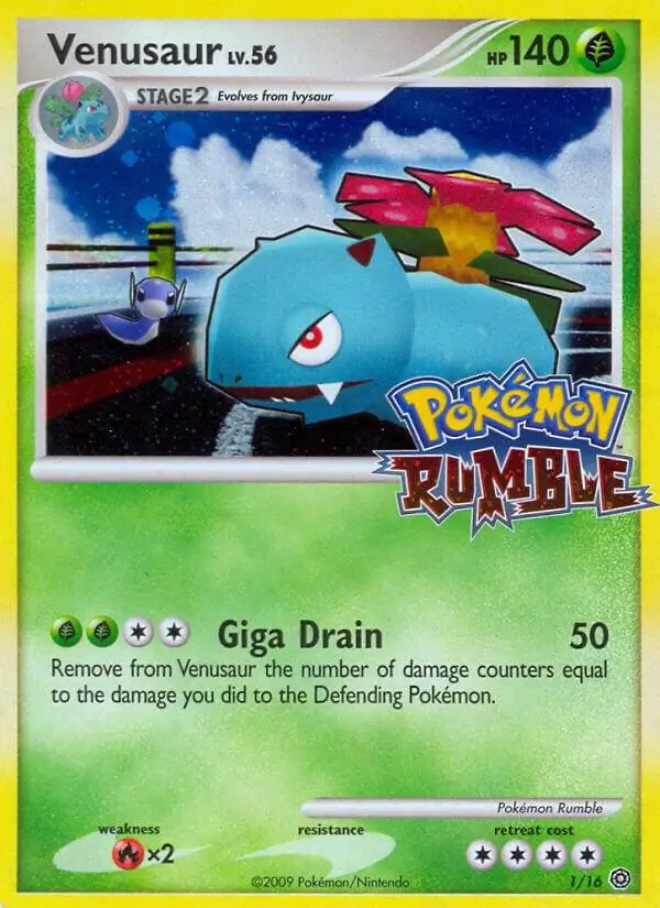 Venusaur Pokemon card from Pokemon Rumble