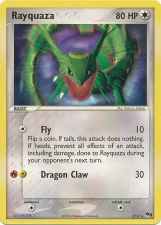 Rayquaza Pokemon card from Pop Series 1