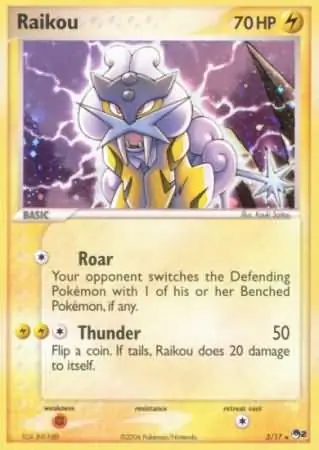 Raikou Pokemon card from Pop Series 2