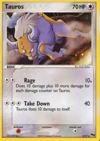 Tauros Pokemon card from Pop Series 2